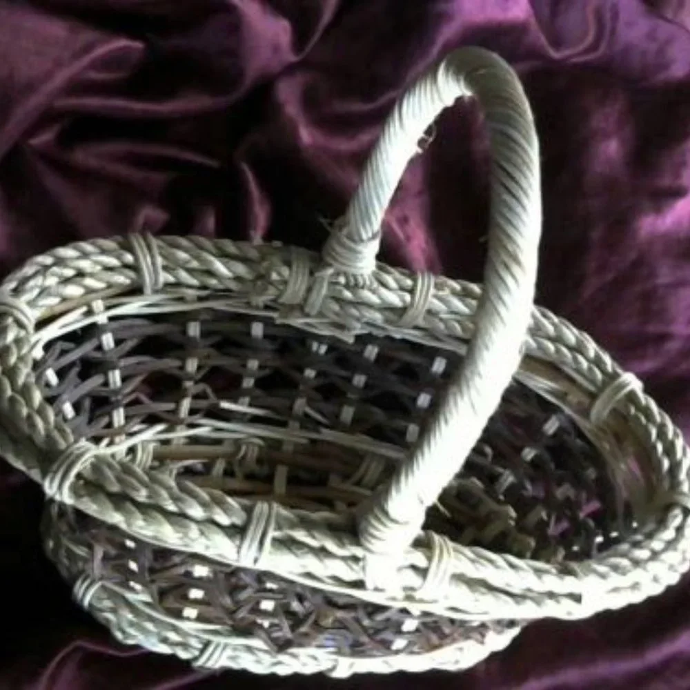 3 pretty assorted baskets with wicker, rope and rattan